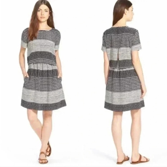 Madewell Dresses & Skirts - Madewell Twopiece Silk Dress in Hashtag Stripe